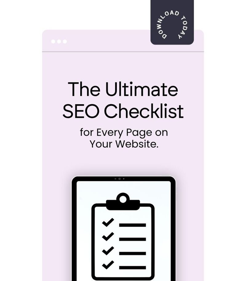 Ipad with opening page for SEO Showit Checklist
