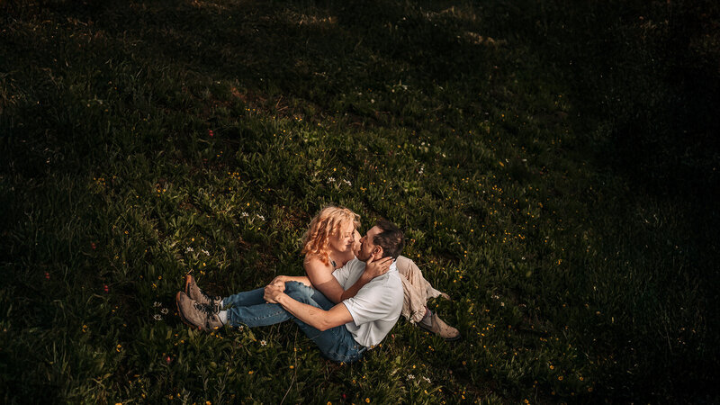 Engagement hike to the top of a mountain in Durango, CO