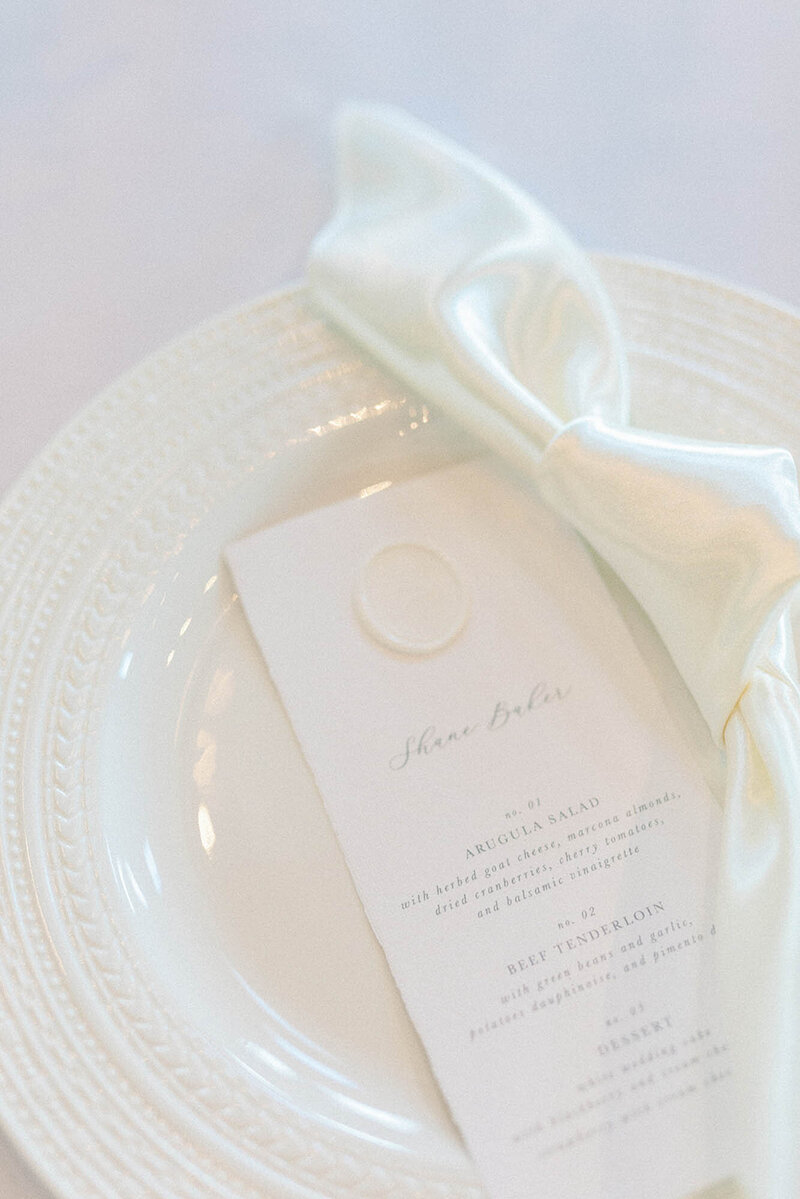 all white luxury wedding table setting