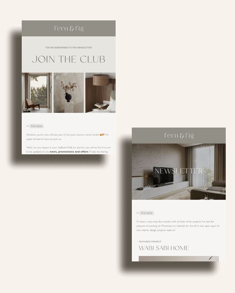 Earthy Flodesk templates for interior designers Fern & Fig 1