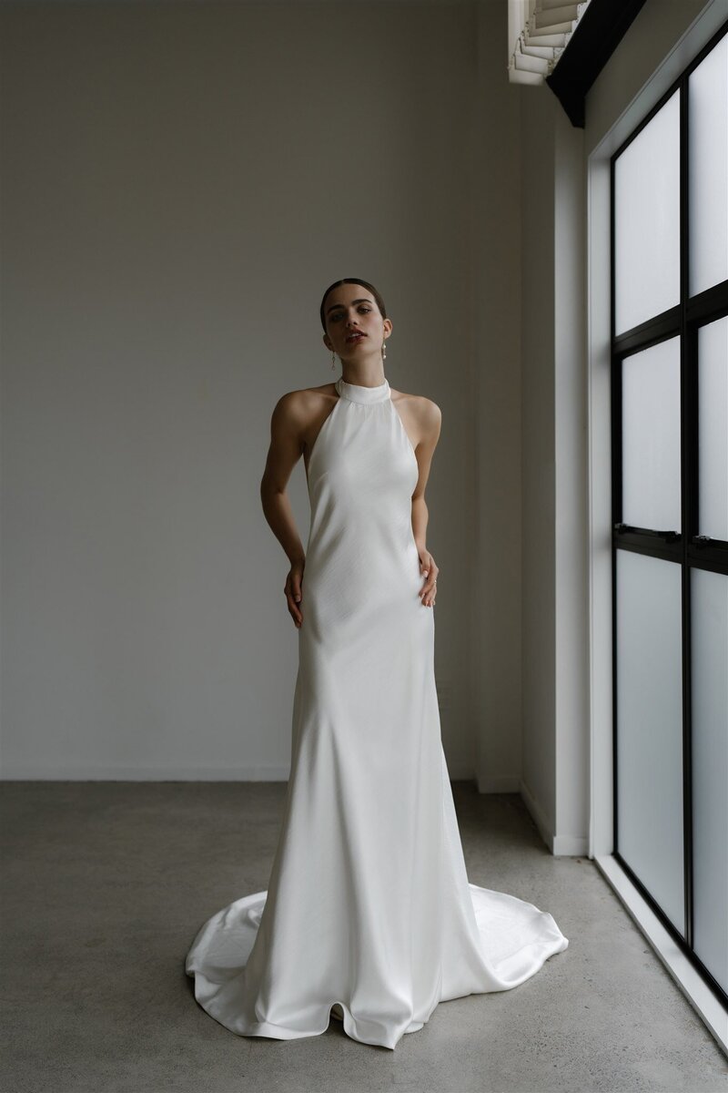 Silk Halter Wedding Dress
