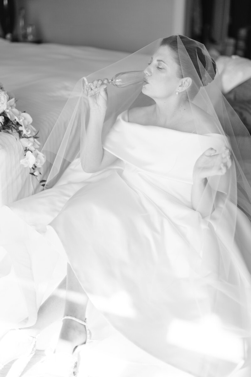 bride walking through doorway