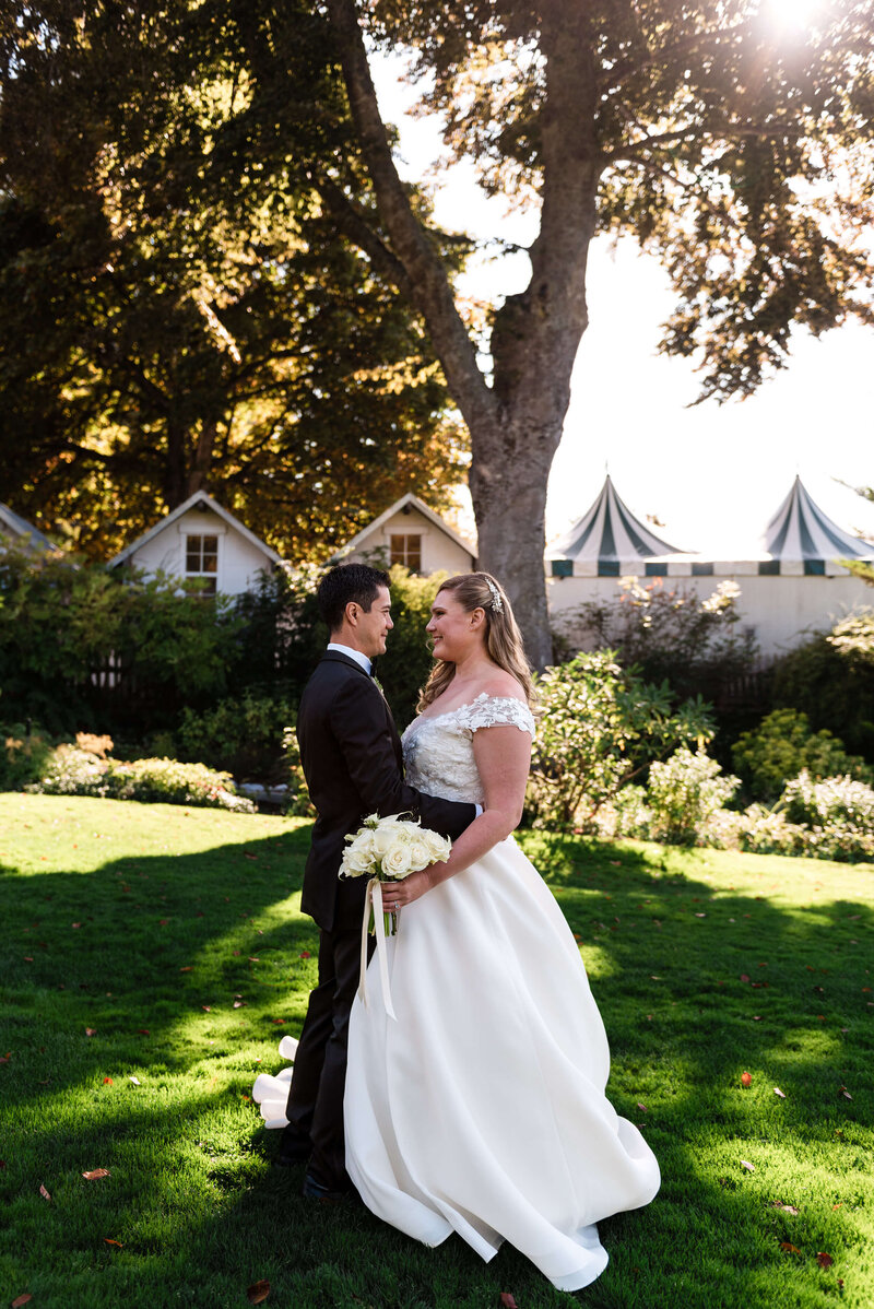 Bridal couple at Roche Harbor Resort
