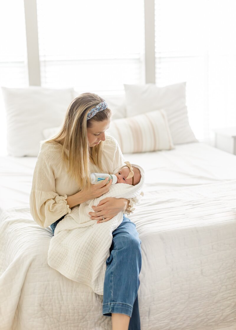 a mom holding her newborn