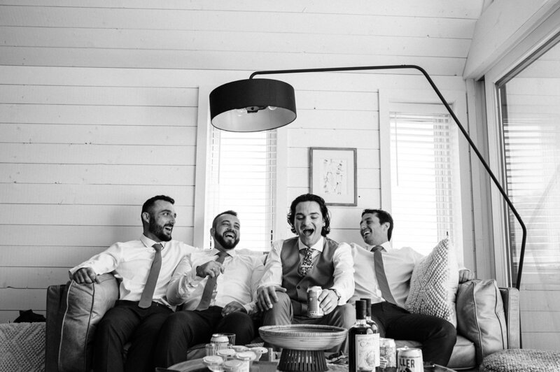 Groomsmen on morning of wedding.