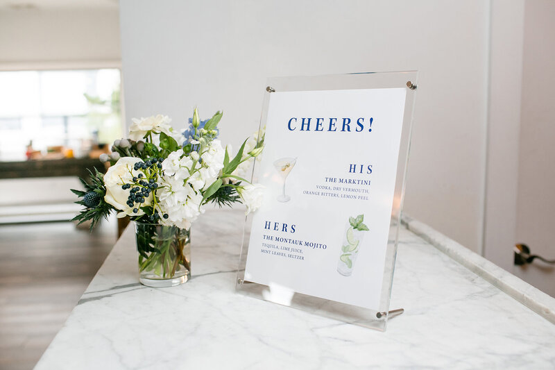 Watercolor cocktail bar sign