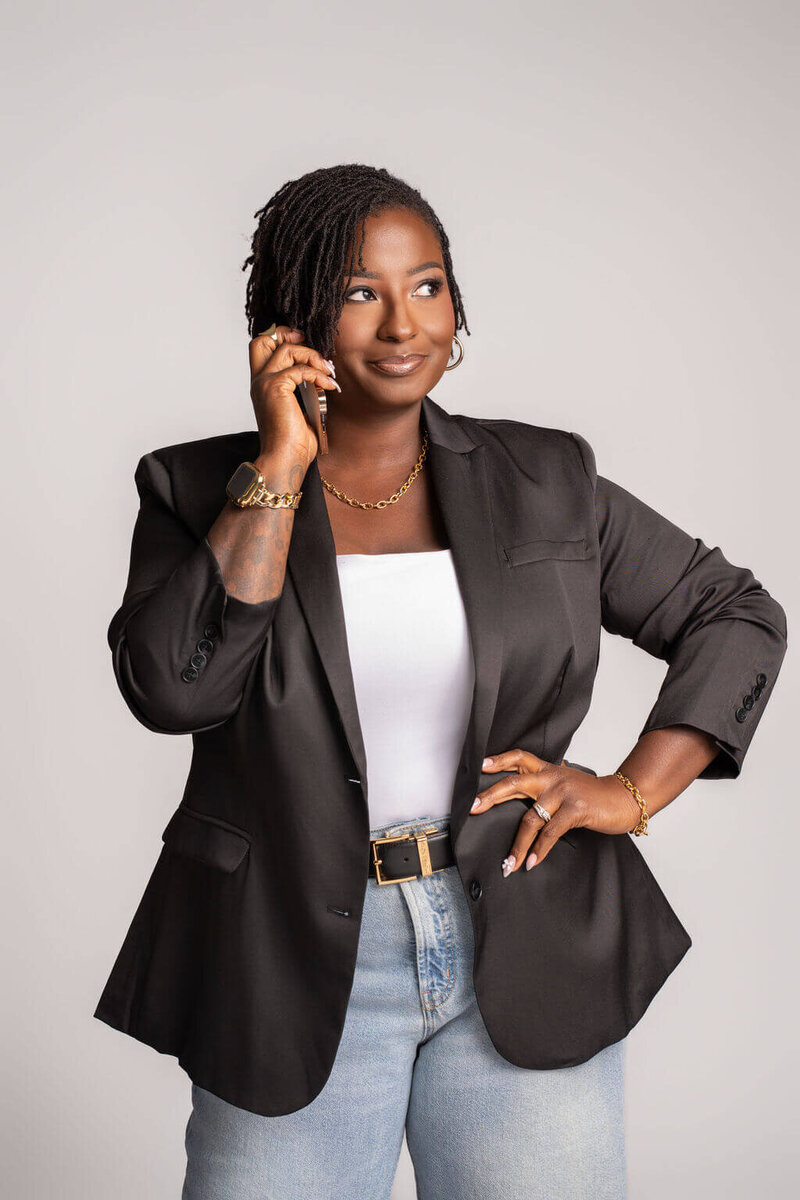 Luxe Social Buzz founder working on Showit website for real estate agent.