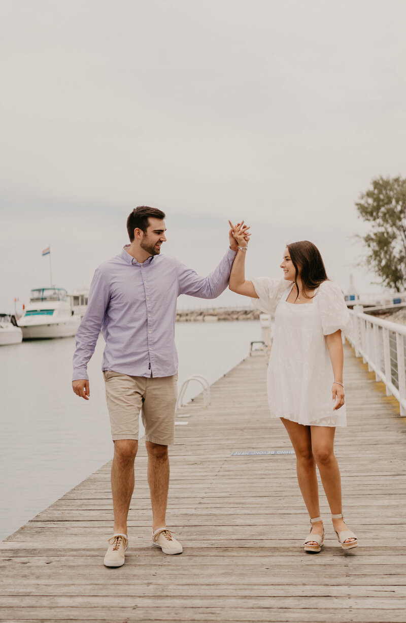 Engagement photos in Port Washington, Wisconsin
