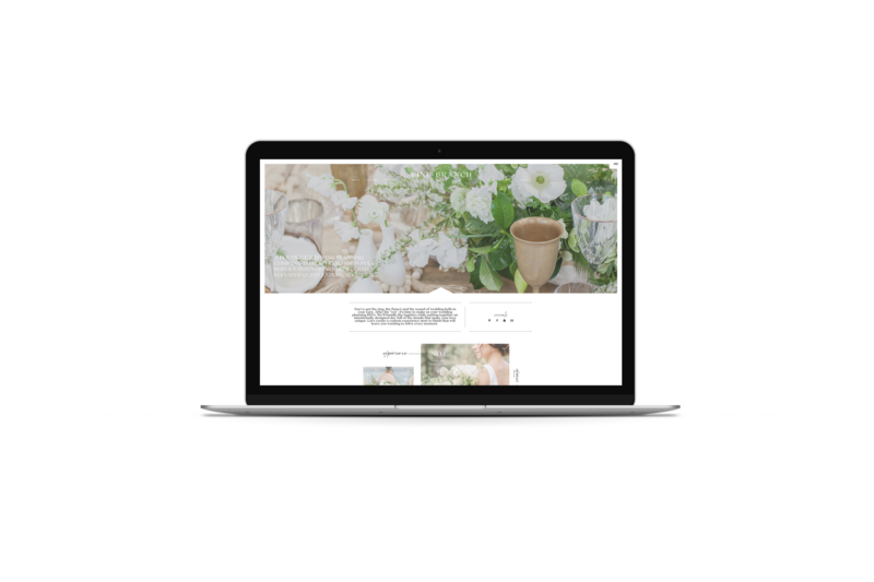 A laptop displaying a website in a day project with a floral-themed design.