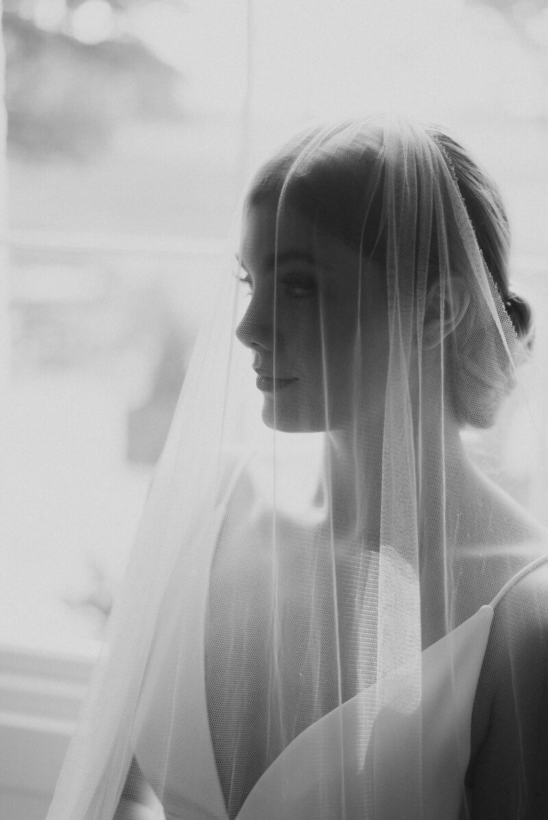 black and white bride