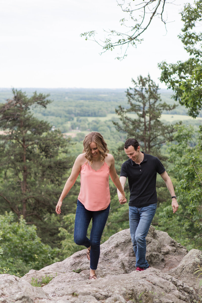Sugarloaf Mountain hiking engagement photos in Frederick, Maryland by Christa Rae Photography
