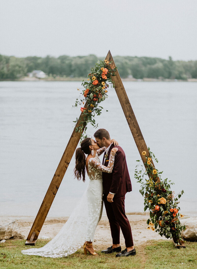 A-Frame Ceremony Altar | Wood Triangle | Brittany Frid | Ottawa Wedding Planner and Florist