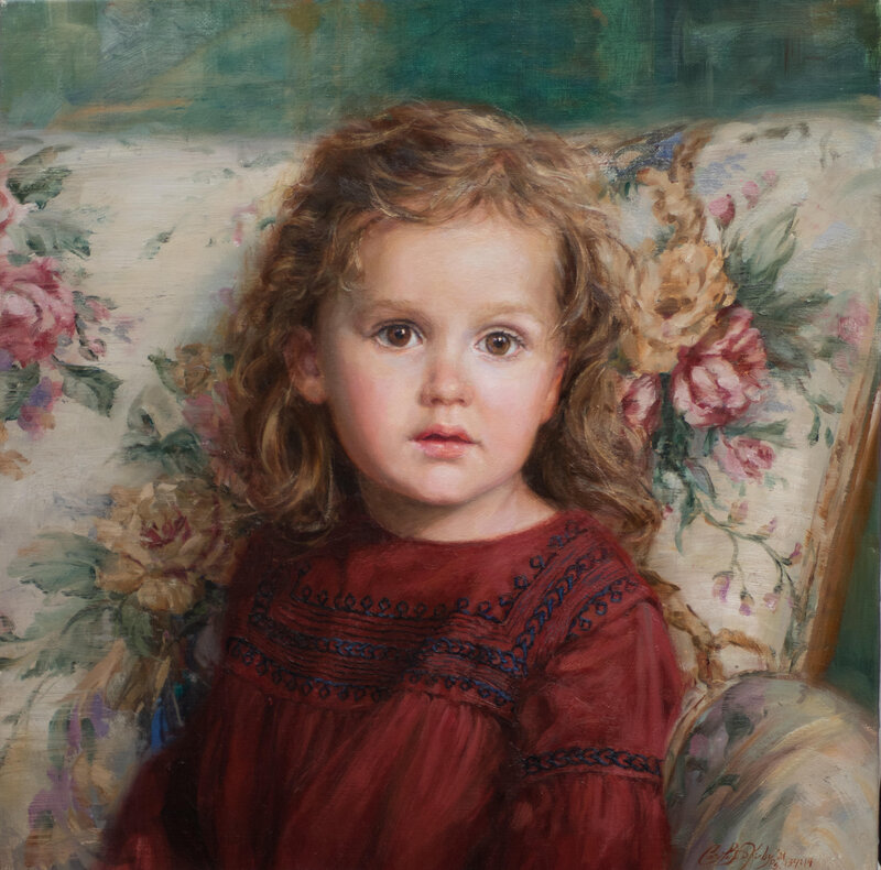 Portrait of young girl painted in Georgia