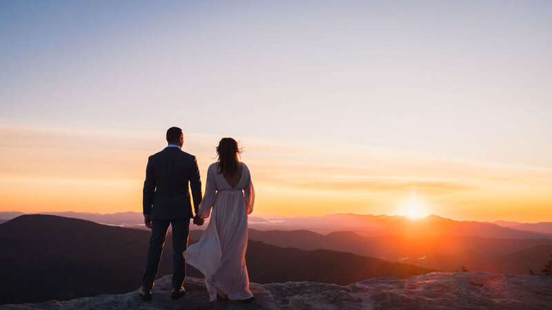 mcafee knob at sunrise elopement wedding photographer
