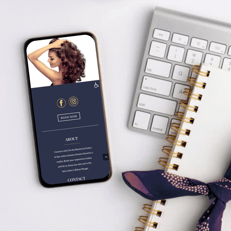 OTB salon iMac mockup for Rachelle Deem Portfolio