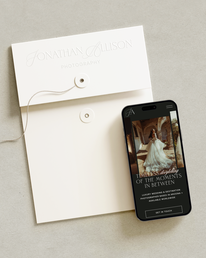 web design and branding for a luxury wedding photographer