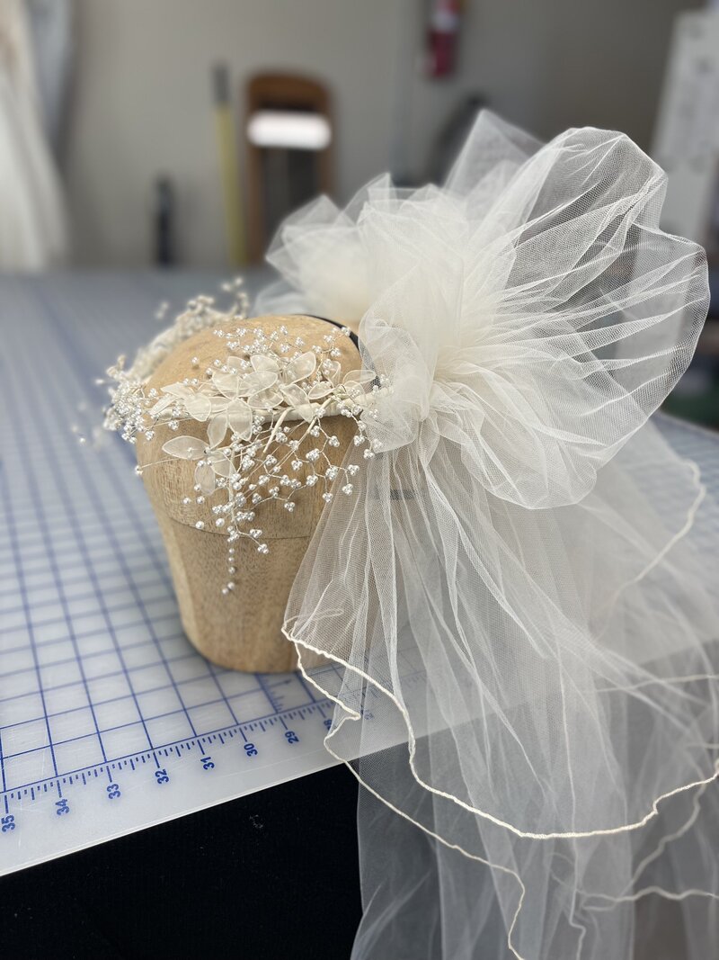 vintage heirloom bridal veil and headpiece to restyle into a modern bridal veil and hair comb