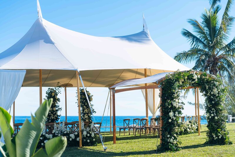Bermuda Wedding Bermuda Bride White Tent Wedding with Ocean View