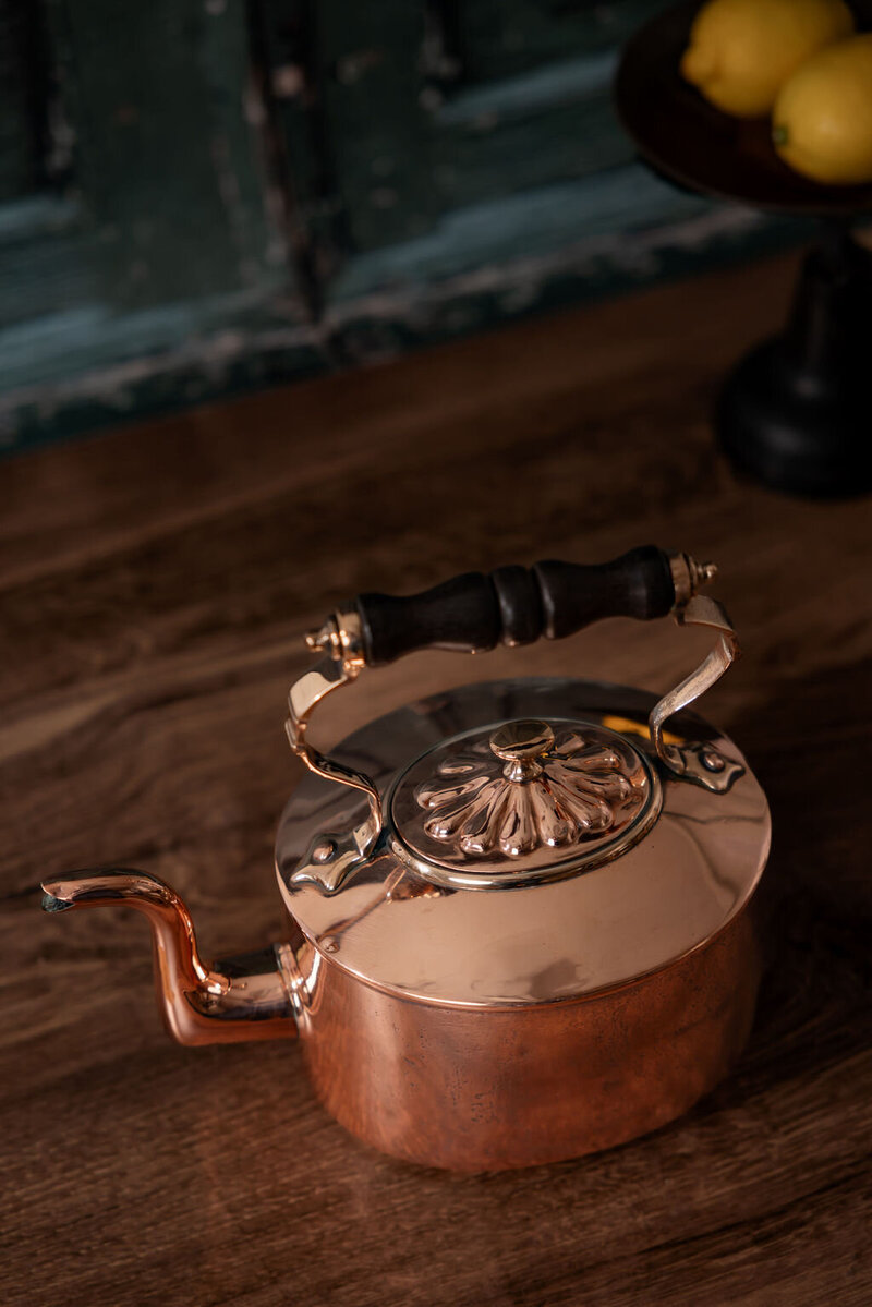 Antique English Tea Kettle W_ Embossed Lid C. 1880 2