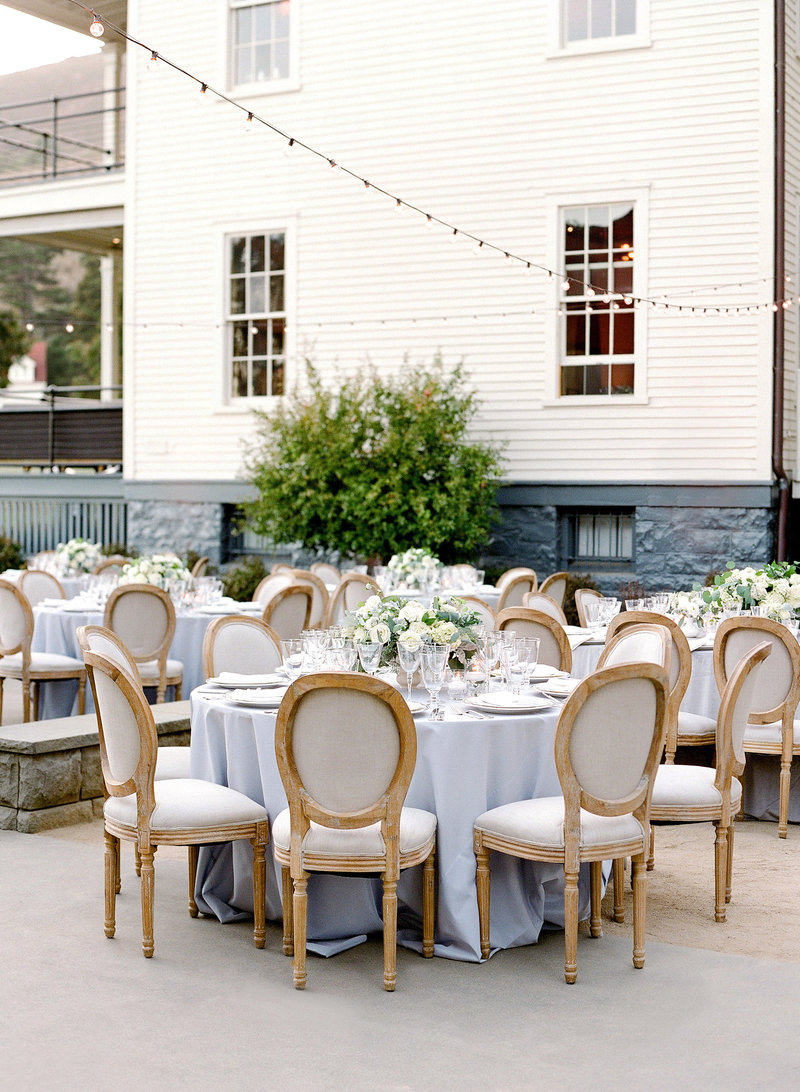 Tables and chairs for Cavallo Point Wedding by Jenny Schneider Events.