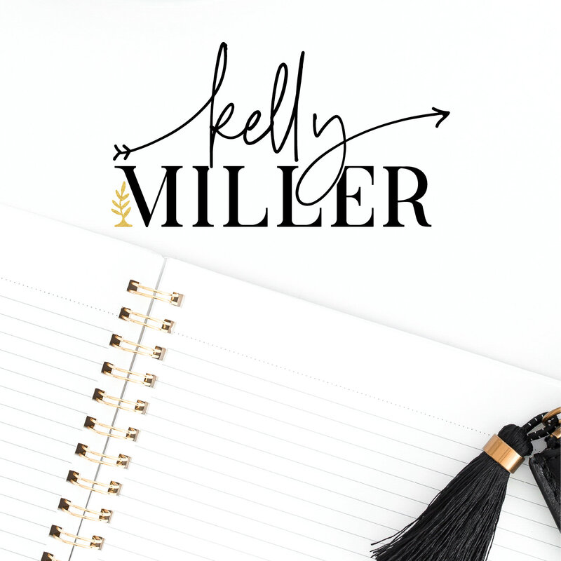 modern, black & gold logo design for female business coach, Kelly Miller