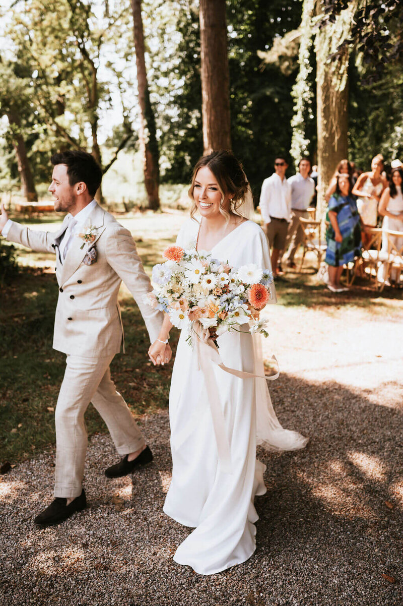 Bride and groom just married at 