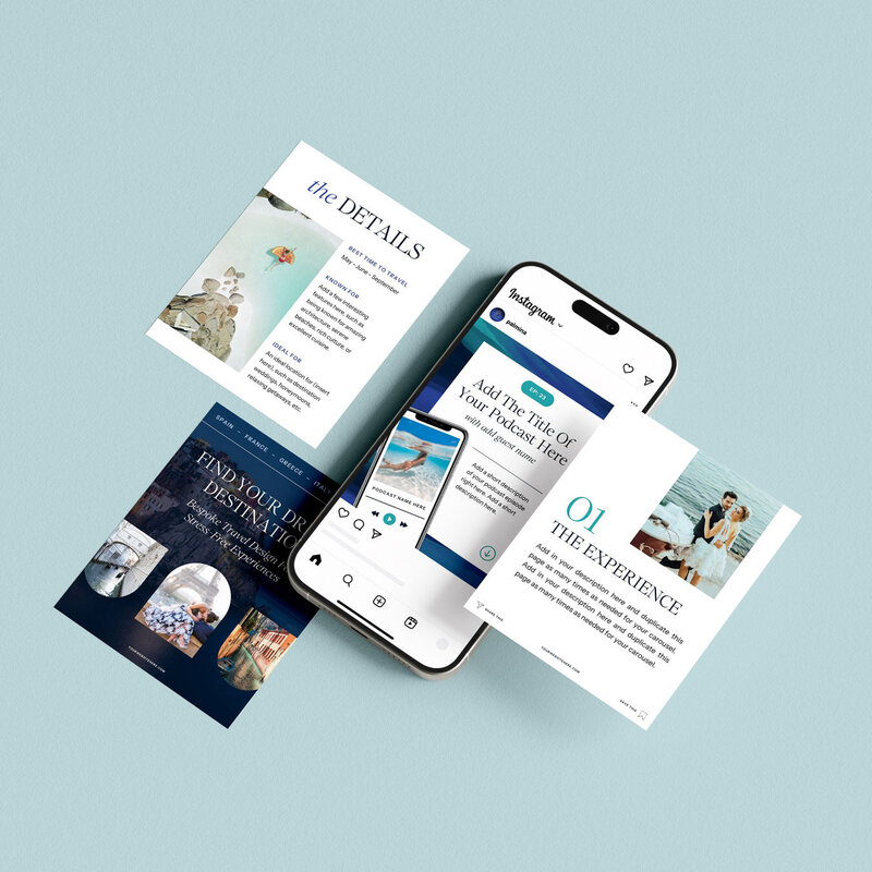 Palmina instagram post templates for travel agents
