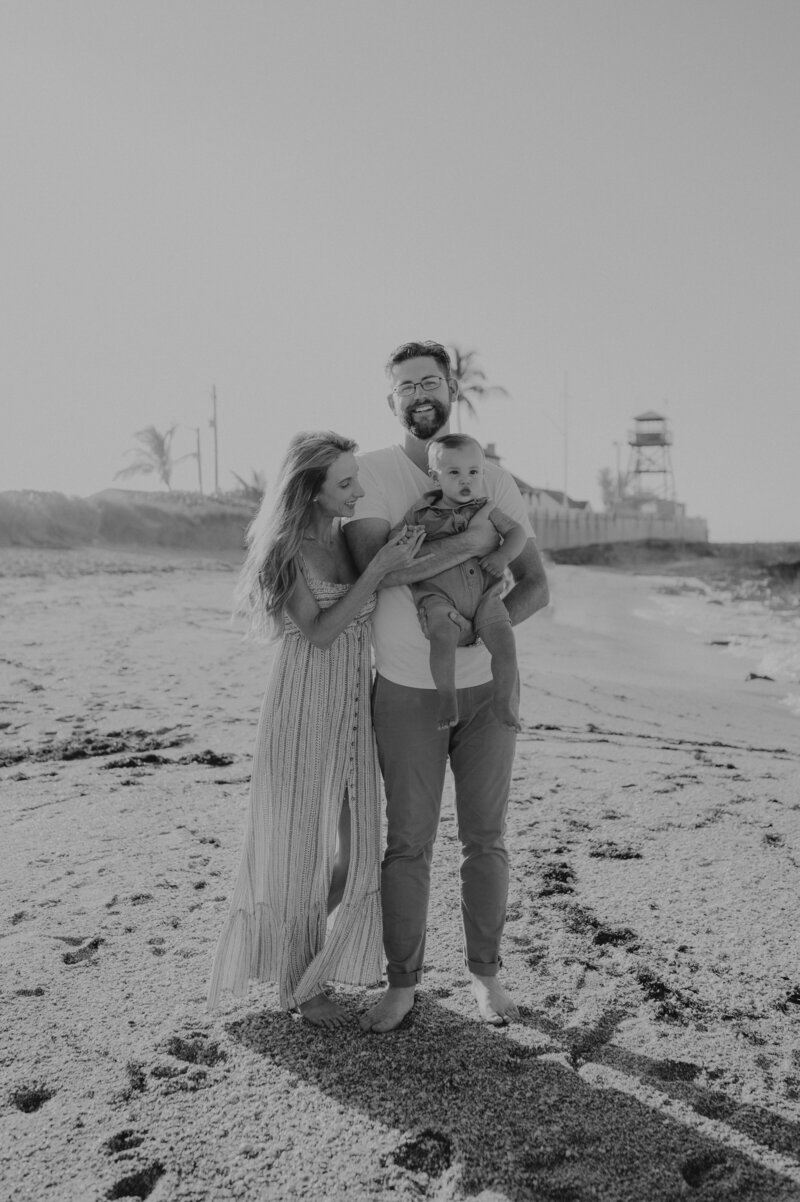 family photos on the beach