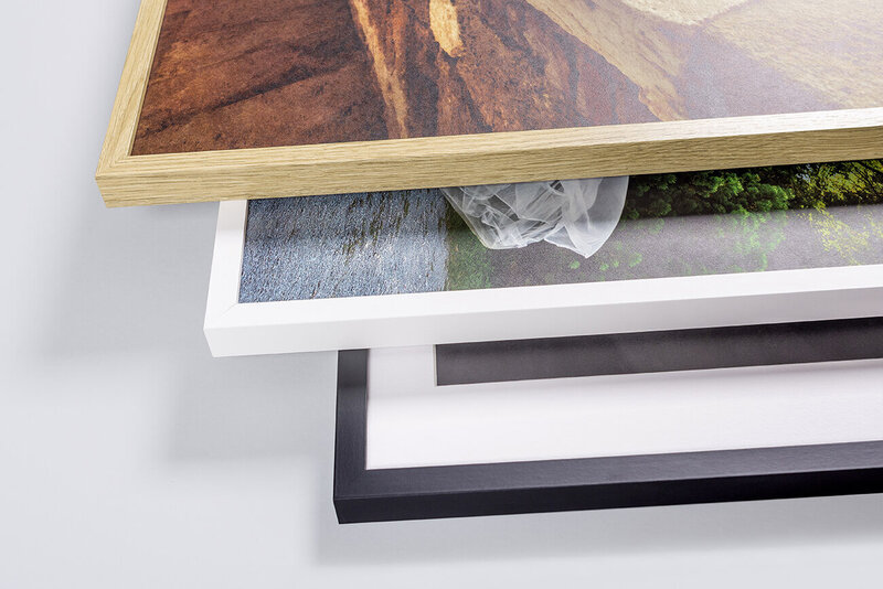 Framed print oak white black passepartout professional photo products nPhoto frame comparison_0