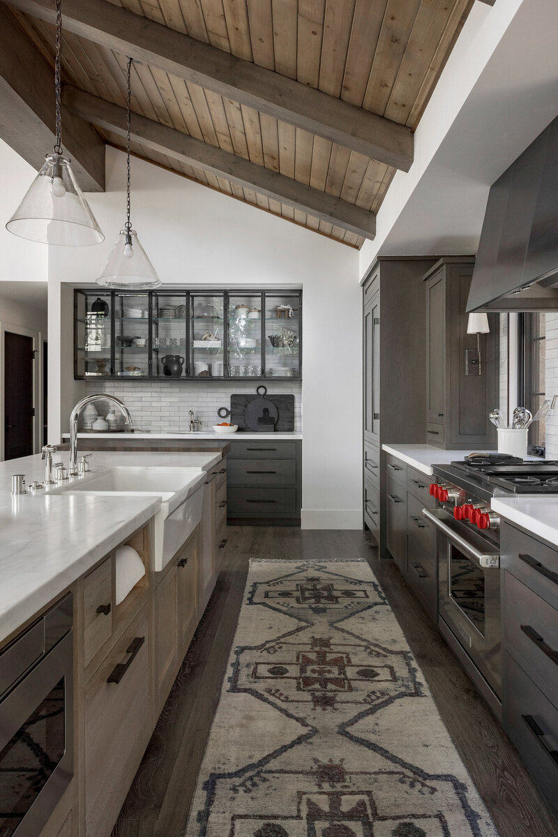 Luxury interior design , kitchen design, wood beam ceiling