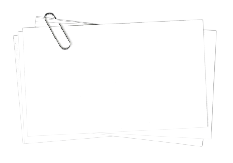 Stacked notecards with paper clip