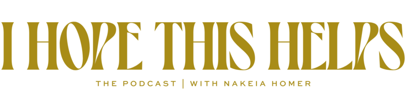 logo for podcast I Hope This Helps in mustard yellow