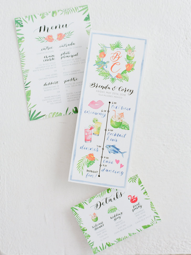 tropical-theme-custom-wedding-invitation-Stephanie-Brauer
