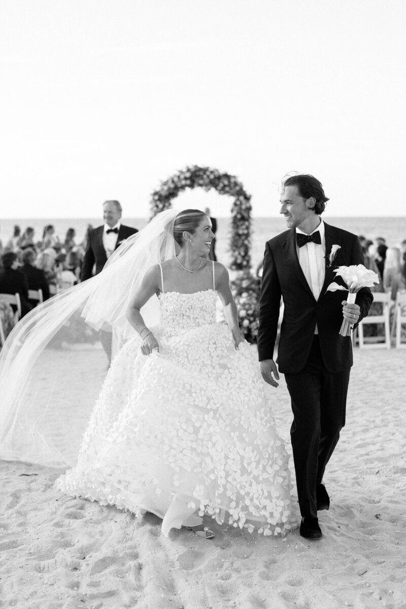 Florida bridal party with tropical bouquets
