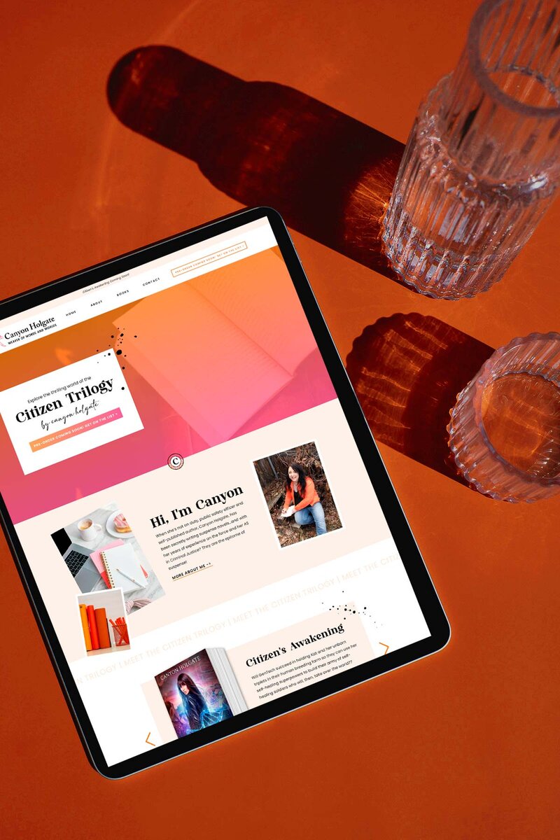 Embark on a journey of inspiration with Sucheta's world-renowned keynote speaker website on the captivating display of an iPad. Crafted with precision by a Showit Web Design specialist, immerse yourself in the transformative power of travel through seamless navigation and captivating visuals.