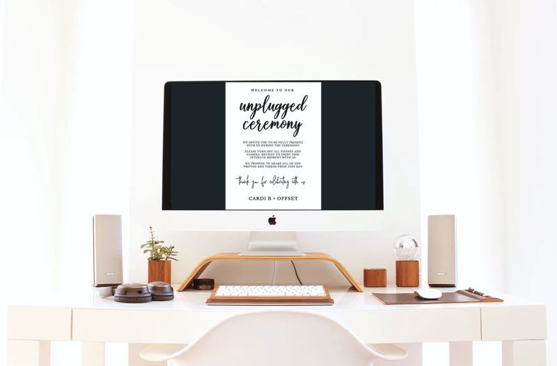 free unplugged ceremony sign template