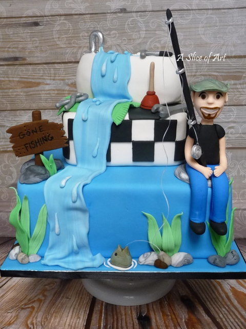 fish plumber birthday cake