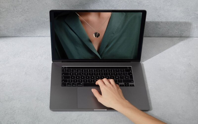 Laptop with a Showit website template on it for interior designers