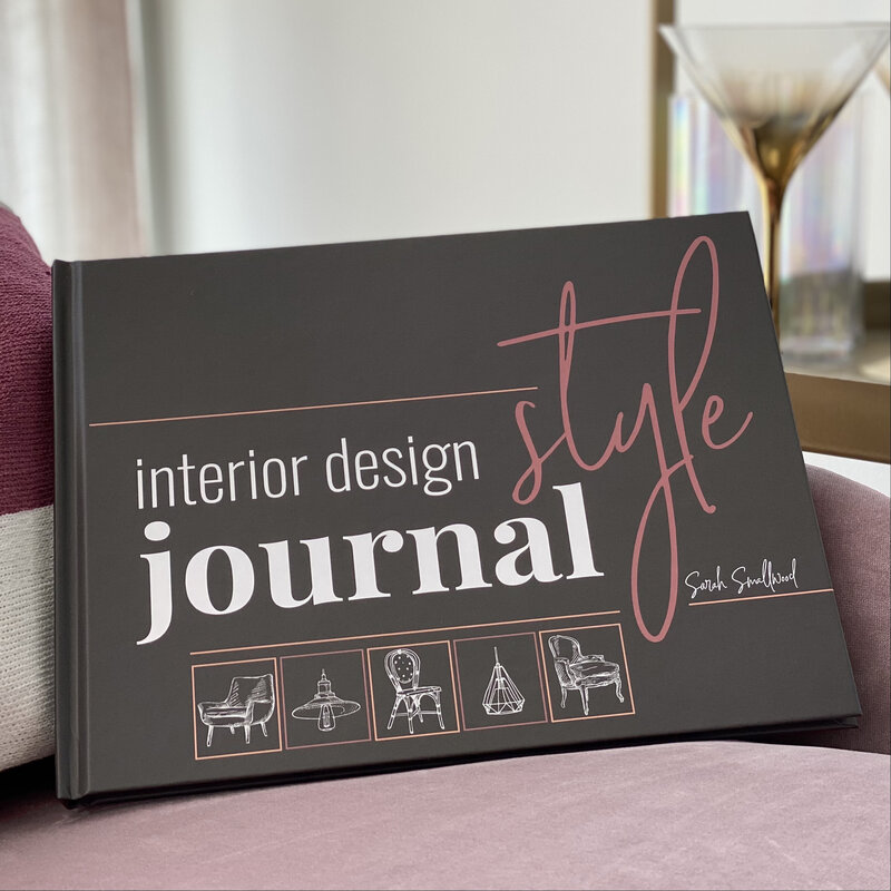 Interior design style guide hardcover book and journal by Sarah Smallwood, Roam and Reside
