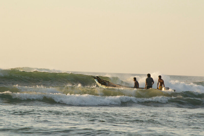 evening beach swimmers blue spirit costa rica