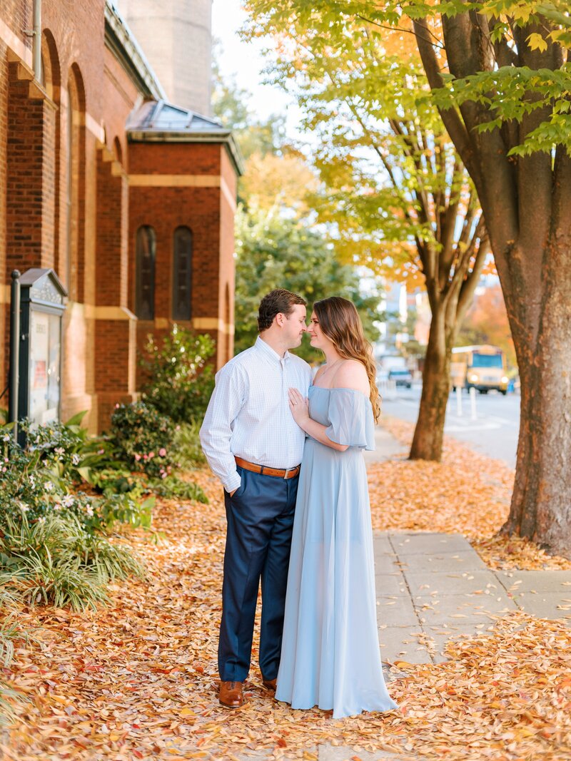 Downtown Raleigh NC Fall Engagement Session_0002