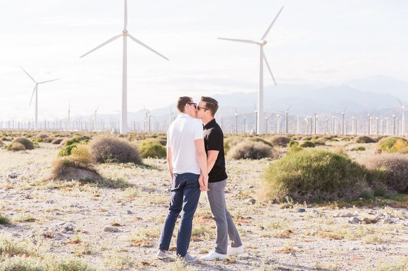 Mike and Brandon's engagement photos at the Kimpton Rowan Hotel in Palm Springs by Palm Springs wedding photographer Ashley LaPrade.