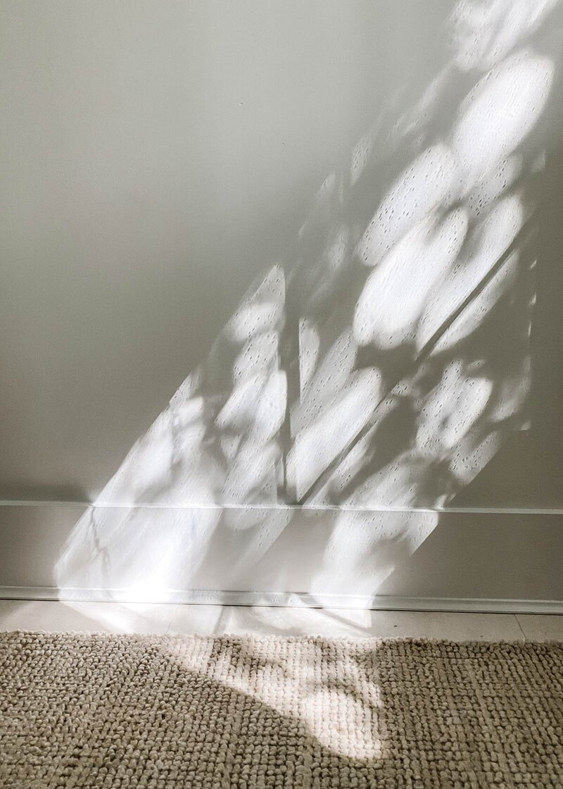 Dappled light cast over a wall in the home.