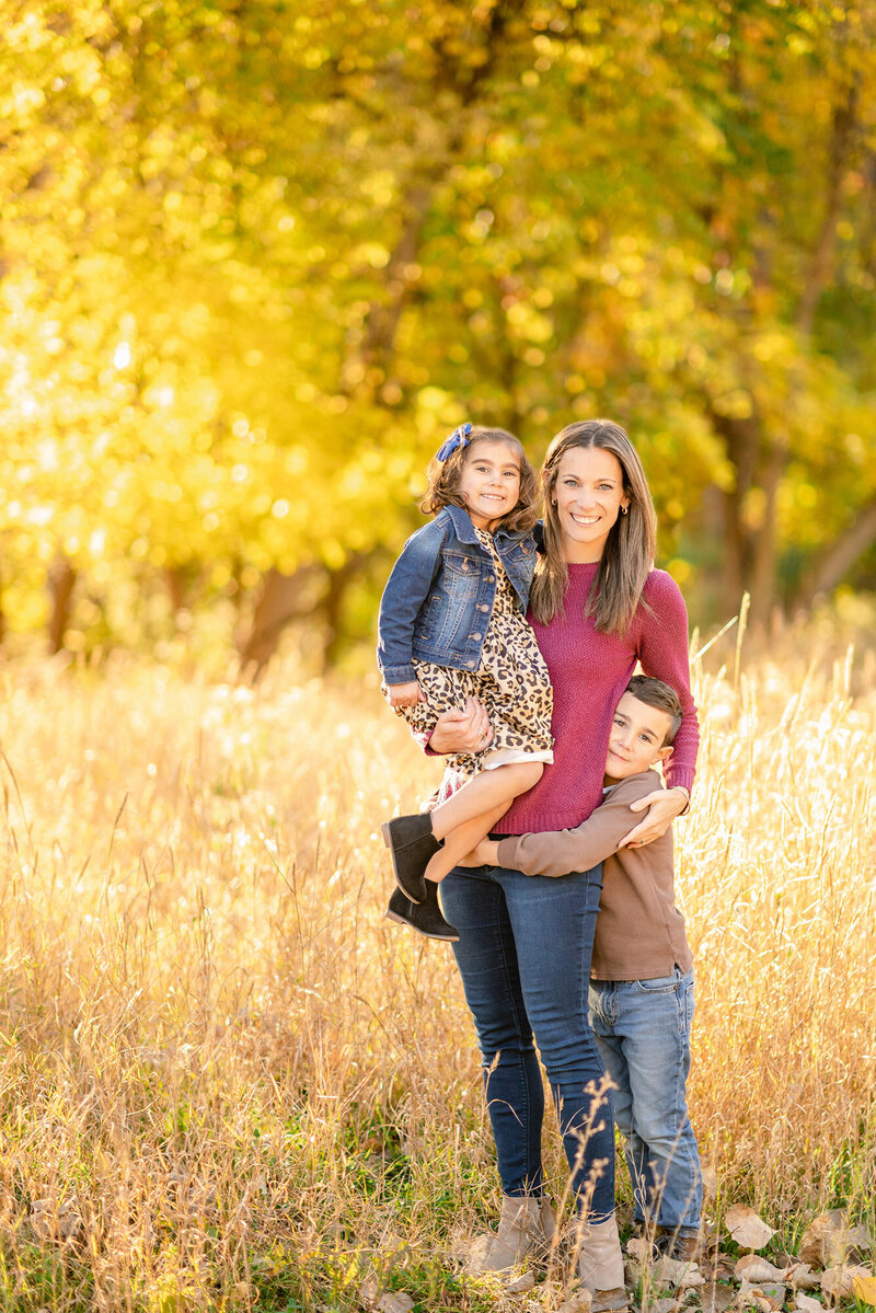Fall family portraits in River Forest, IL by Chicago luxury portrait photographer Kristen Hazelton