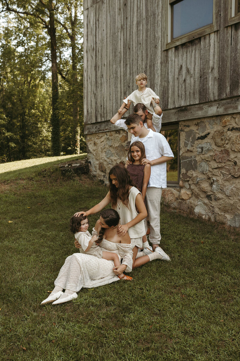 Family enjoying a fun outdoor session in Michigan