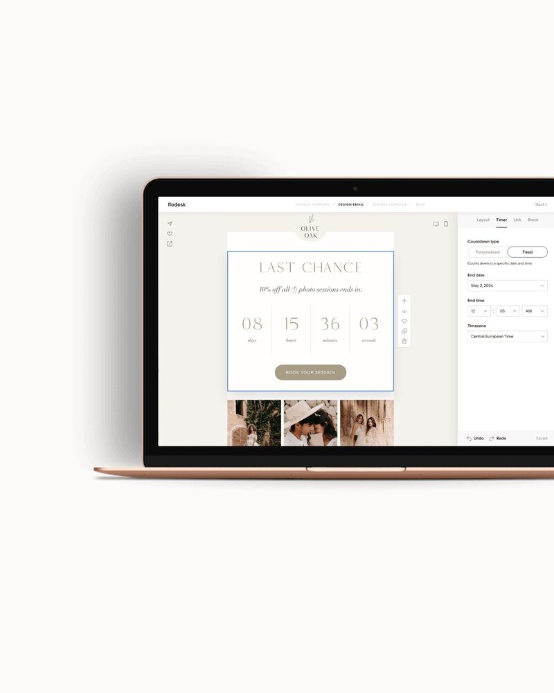 Elegant Flodesk templates for photographers Olive Oak 8