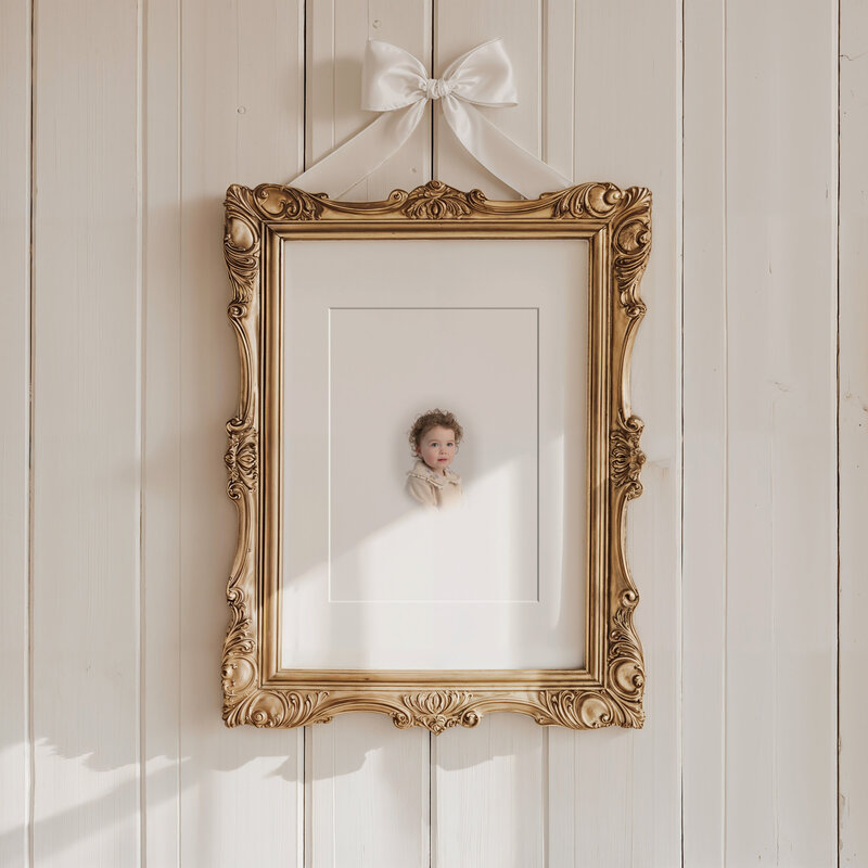 Olivia Heirloom gold frame bow1