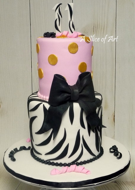zebra birthday cake