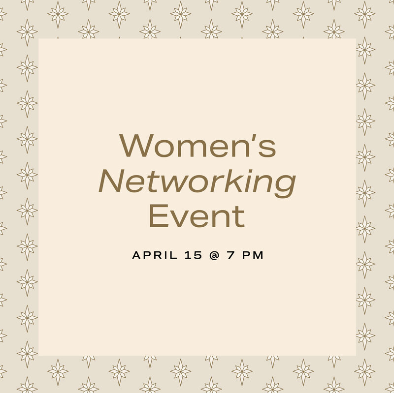 Social media graphic promoting women's networking event