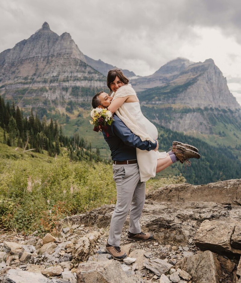 Glacier National Park Elopement portrait at Paradise Meadow